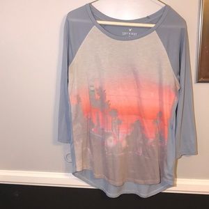 American Eagle 3 quarter link Tee